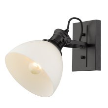 Golden 3118-BA1 BLK-OP - Yep by Golden Lighting Hines 1-light Vanity in Matte Black and Opal Glass